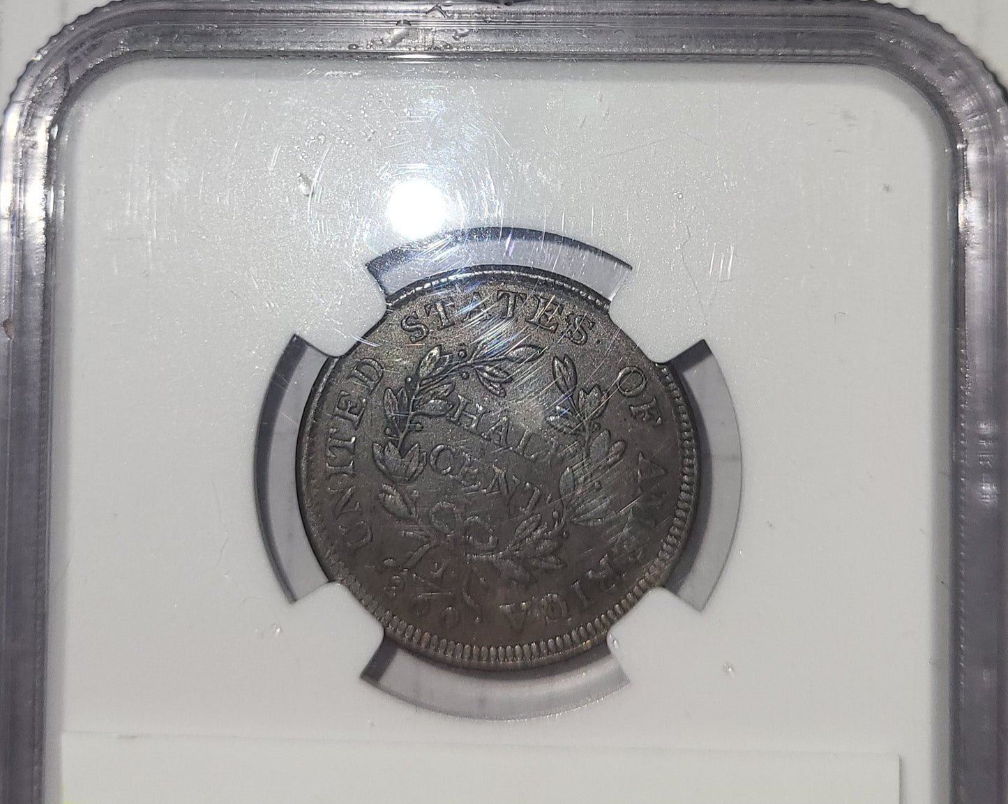 1804 Plain 4 with Stems 1/2c C-11 NGC AU 55