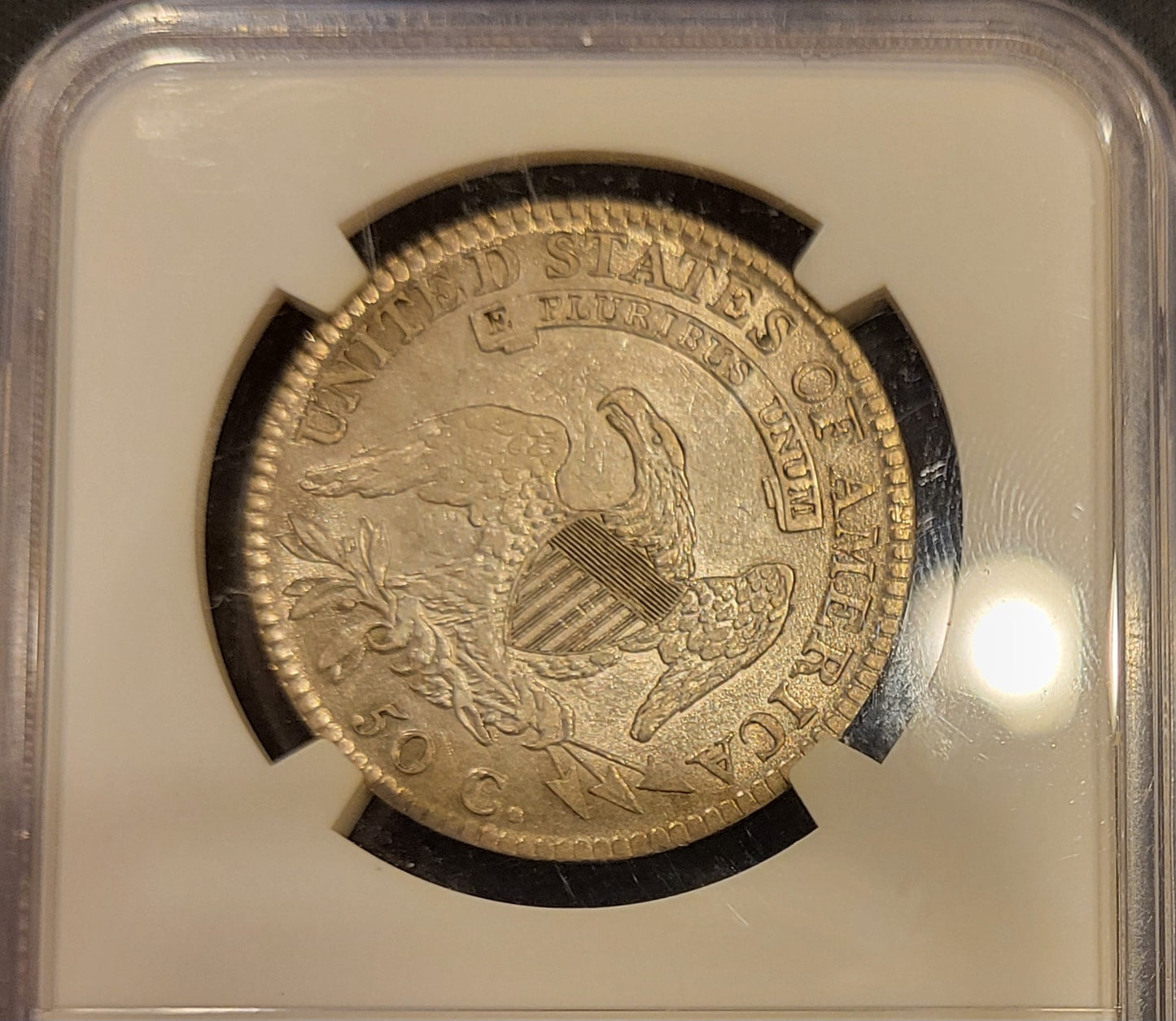 1812 Lg. 8 EDS 50c NGC AU 55