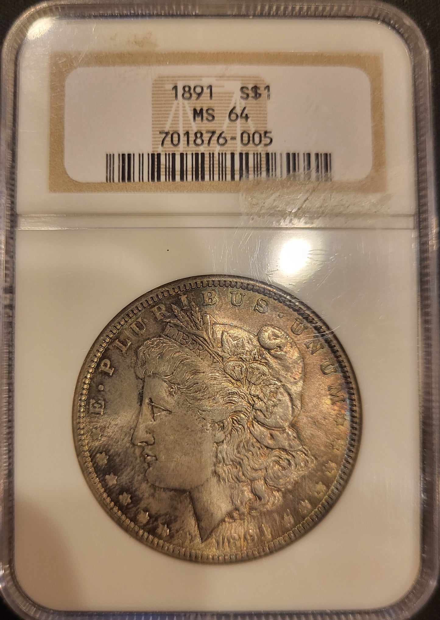 1891 $1 NGC MS 64