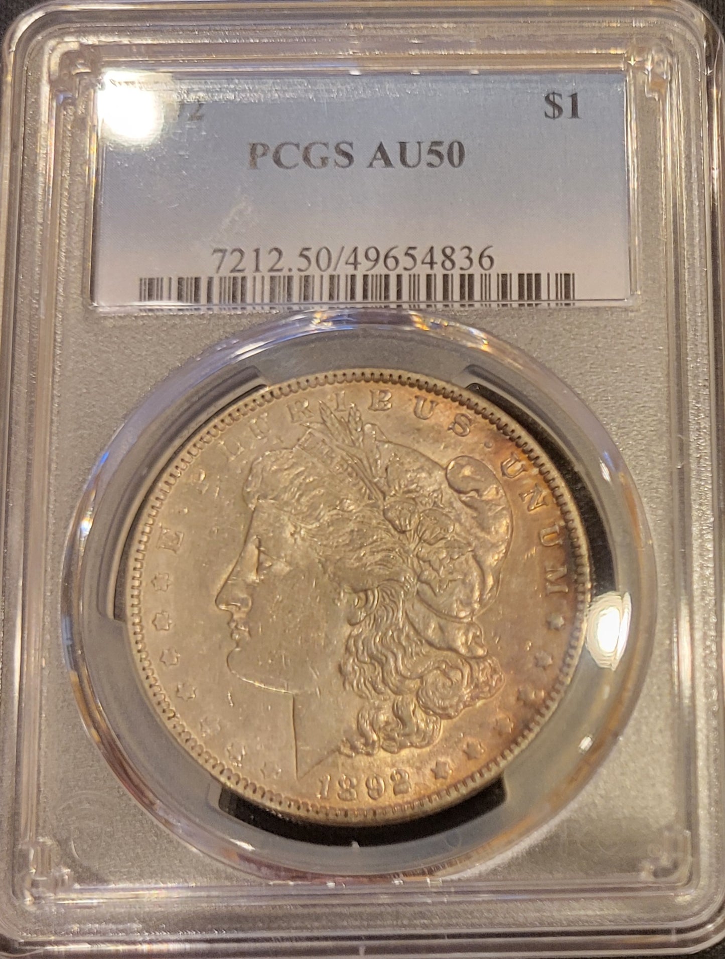 1892 $1 PCGS AU 50