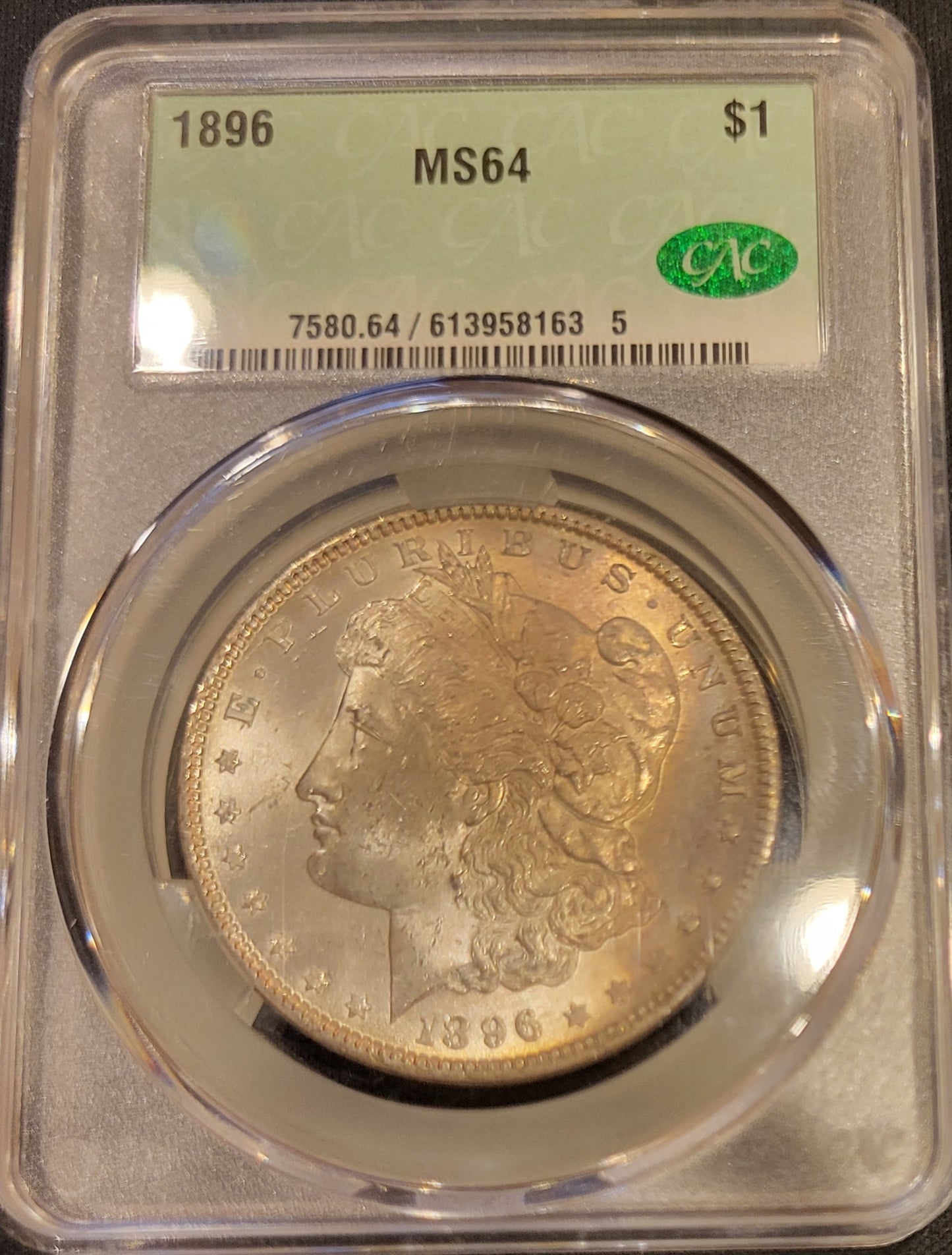 1896 $1 CAC MS 64