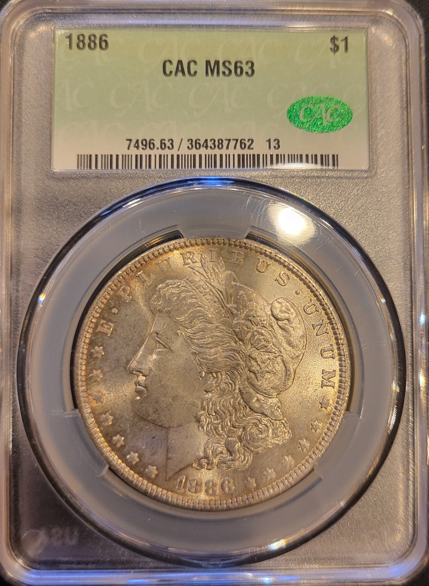 1886 $1 CAC MS 63