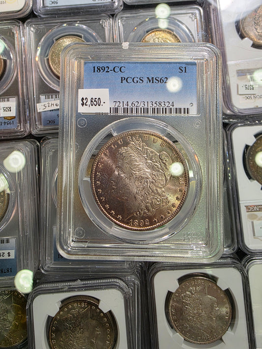 1892-CC $1 PCGS MS 62